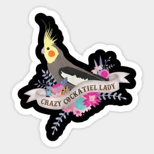 Crazy Cockatiel Lady Sticker